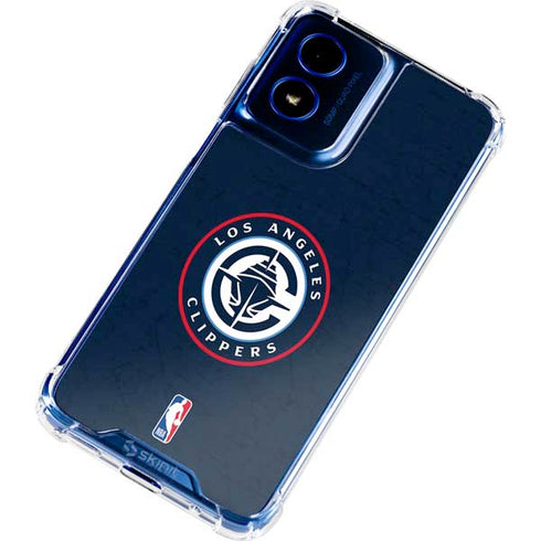 NBA Los Angeles Clippers Distressed Blue Moto G 5G (2024) Clear Case